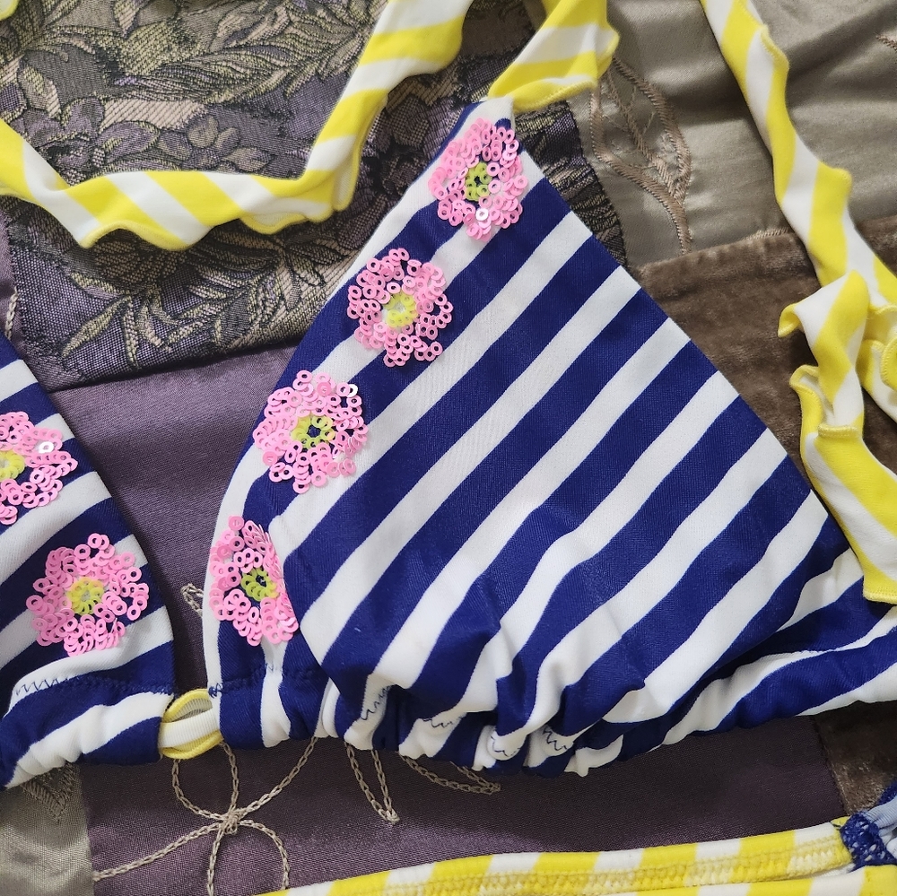 Victoria's Secret Stripe & Sequin Triangle Bikini - image 5